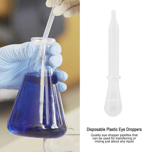 AUNMAS 100Pcs Plastic Transfer Dropping Pipette Eye Liquid Essential Oil Droppers with Rubber