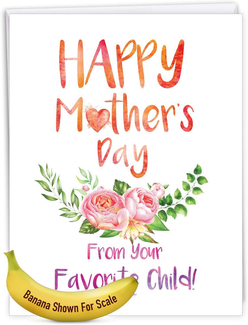 NobleWorks Big Mother's Day Card with Envelope, 8.5 x 11 Inch, Flowers, Loving Appreciation for Mom
