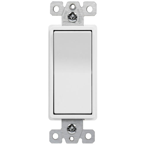 ENERLITES Single Pole Decorator Paddle Light Switch, Commercial Grade, 20A 120V-277V, White