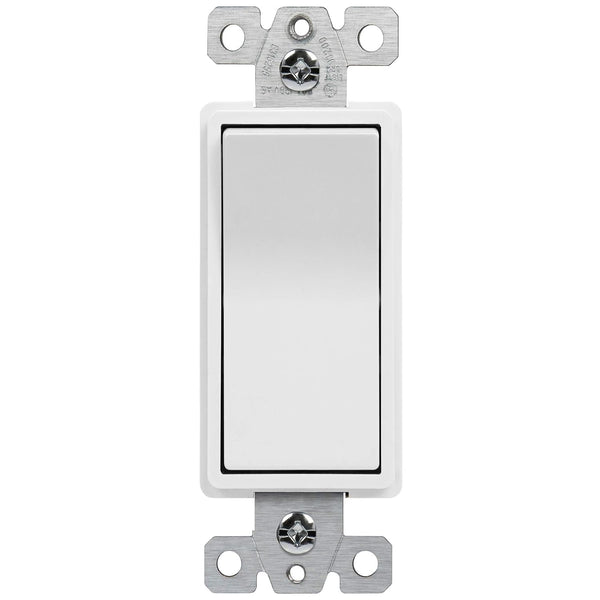 ENERLITES Single Pole Decorator Paddle Light Switch, Commercial Grade, 20A 120V-277V, White