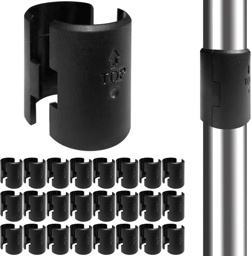 Wire Shelf Clips, 28 Pack Plastic Metal Clips for 1" Post, Black Wire Shelving System Replacements