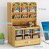 Wooden Desk Organizer with Drawer, Large Capacity DIY Pen Holder Storage Box, Caddies for Office, Home and School