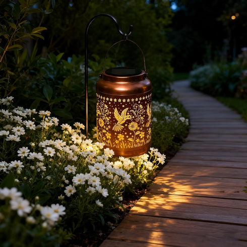 Hummingbird Hummingbird Solar Lanterns Outdoor Garden Decor Solar Lights Waterproof Decorative Hanging Metal Lights