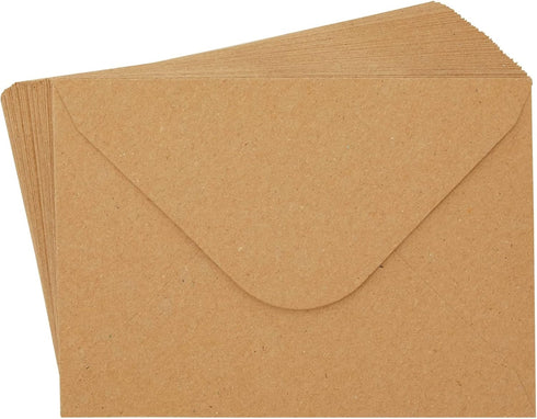 Juvale Kraft Paper Invitation Envelopes 4x6, A6 V Flap Brown Envelopes for Weddings, Baby Showers, Thank You Cards