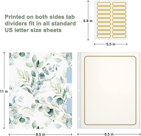Rouidr 3 Ring Binder with Clipboard, 1 Inch Binder Organizer, 8.5" x 11" Letter Size View Binder with Dividers Tabs &