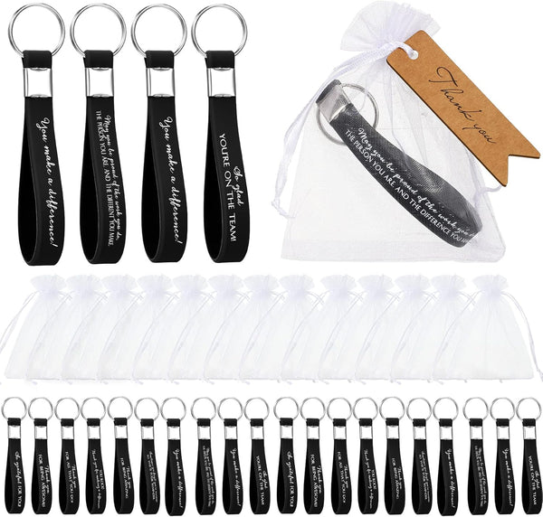 Roowest 60 Sets Employee Appreciation Gift, Thank You Silicone Motivational Keychains for Assistant, Teacher, Nurse