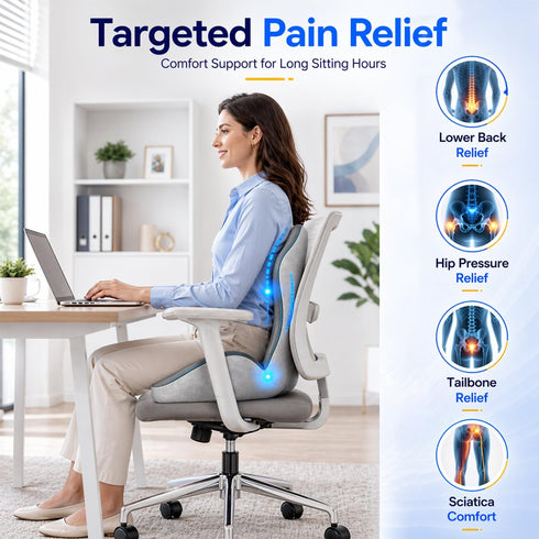 NTG-SOLUTIONS Seat Cushion L-Shaped Ergonomic Memory Foam Support for Office Chair Cushion, Car Seat Cushion, Seat
