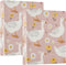 Cute Goose 3 Ring Binder on Pink Girly Background, 1.5 Inch Round Rings, Holds 200 Sheets, Anti-Slip Metal Clip