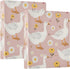 Cute Goose 3 Ring Binder on Pink Girly Background, 1.5 Inch Round Rings, Holds 200 Sheets, Anti-Slip Metal Clip