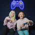 Gamer Neon Sign for Teen Boys Girls Gift Blue Gamepad Shaped LED Light Hangings Cool Gaming Light up Sign Decoration