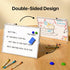 Dry Erase White Board with Stand, Double-Sided 12x16 inch, 10 Markers, 6 Magnets, Portable for Planning