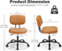 Armless 360 DUMOS Home Office Executive Chair - Small Desk Chair with Low Back Lumbar Support, Height Adjustable PU