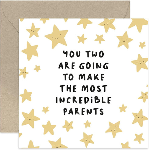 Old English Co. Make Great Parents Baby Announcement Card for Couple -