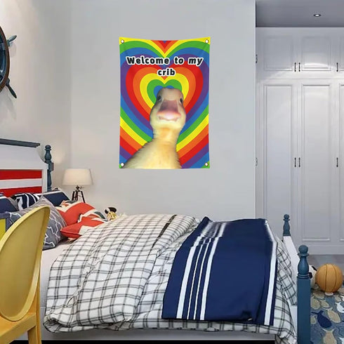 FULAISMGS 2x3 Welcome to My Crib Flag Feet Funny Flags Pride decor for bedroom Banner