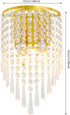 FFIHAKL 12 2 K9 Crystal Wall Sconces, * Socket Chrome Acrylic Crystal Drops Shade Modern Wall Lamp, for Bedroom, Living