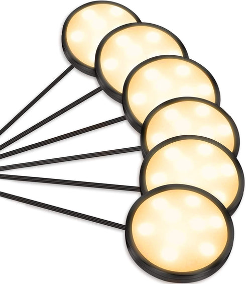 YGS-Tech LED Under Cabinet Lighting Kit, 1020 Lumens LED Puck Light, 3000K Warm White, Touch Dimming, 6-Pack