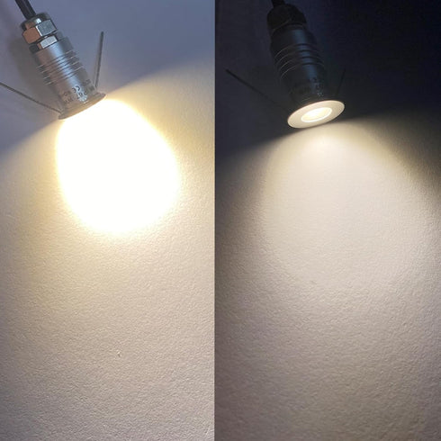 LED Mini In-Ground Starlight, 1W 12V DC Low Voltage Recessed Well Light, IP67 Waterproof, Warm White 3000K, 1 Pack