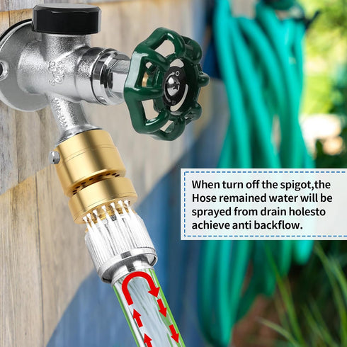 3/4" 1-1/16" 3/4" 1-1/16'' 3/4" Boltigen Self Draining Vacuum Breaker, No Lead Brass GHT Hose Bib Backflow Preventer