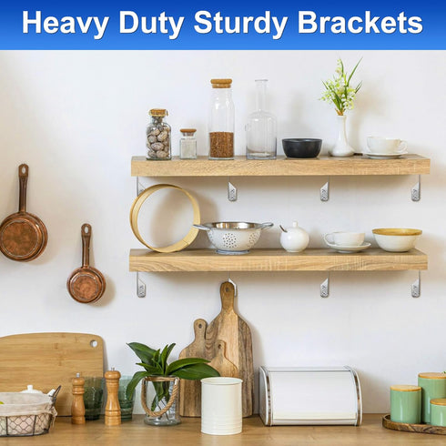 50PCS 300 MAPVOLUT Corner Brackets For Wood with Screw, Premium Stainless Steel Metal Shelf Brackets Furniture Corner