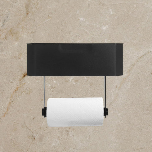 Toilet Paper Holder with Wipes Storage Box, Square Stainless Steel Bathroom Wall Mount Tissue Organizer, Rust-Resistant