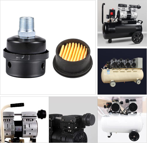 ZHONG AN 1/2"PT 20mm Air Compressor Silencer Filter, Thread Metal Intake Filter Sound Muffler
