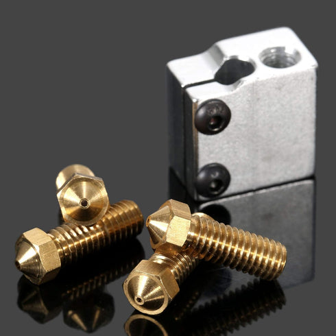 Dophee Volcano Nozzle 3D Printer Extruder Print Head + Heater Block Kit, 0.6/0.8/1/1.2mm