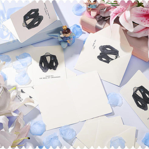 8 Set 4 5 Inch Yinkin Wedding Thank You Cards with White Envelopes for Being My Groomsman Bridesmaids x Blank Wedding
