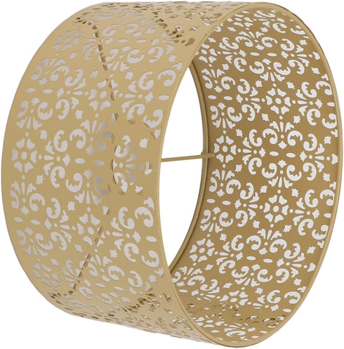 SPYMINNPOO E27 E14 8.7x4.7in Metal Exquisite Hollow Out Decorative Lamp Shade Soft Light for Chandeliers, Floor Lamps