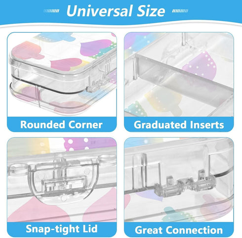 Colorful Double-Layer Pencil Case - Clear Plastic Storage Box for Stationery