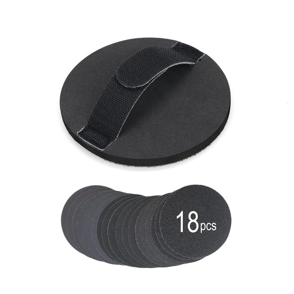 SCOTTCHEN 5 Hook and Loop Discs, EVA Velcro Hand Sanding Pad, 18pcs for Woodworking