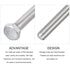 Hex Bolts (M12-1.75x150mm) 2Pcs, 304 Stainless Steel Fully Threaded Hex Head Machine Screws for Furniture Repair, Silver