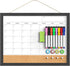 Dry Erase Calendar for Wall, 17"x13" Cork Board Combo with Magnetic White Board