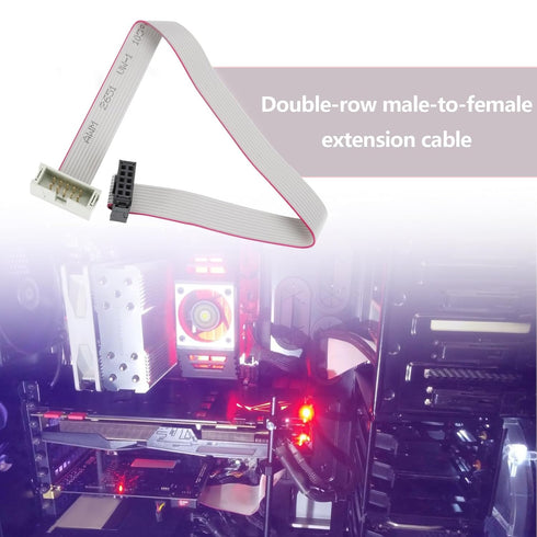 2Pcs 10 Pins IDC Extension Cable IDC Extension Jumper Connector Male to Female IDC Extension Cable 2.54mm Pitch Double Row Flat Ribbon Cable