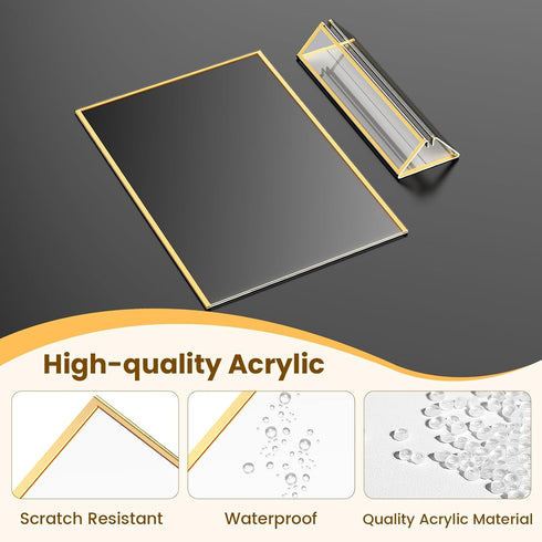 8X10 -6 Pack Acrylic Sign Holder Gold Frames Double Sided Sign Stand for Picture Frames Wedding Table Number Menu
