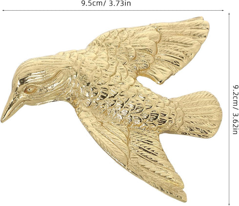 Kichvoe Brass Bird Drawer Knobs Vintage Cabinet Door Handles Right-Hand Pulls for Wardrobes Bedside Tables Furniture