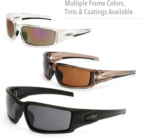 Honeywell Uvex Hypershock Safety Glasses - Brown Frame with Gold Mirror Lens & Anti-Scratch Hardcoat
