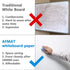 White Board Paper, Dry Erase Wallpaper, 36" x 24" Self Adhesive for Kids Home & Classroom, Includes 3 Markers, No Ghost