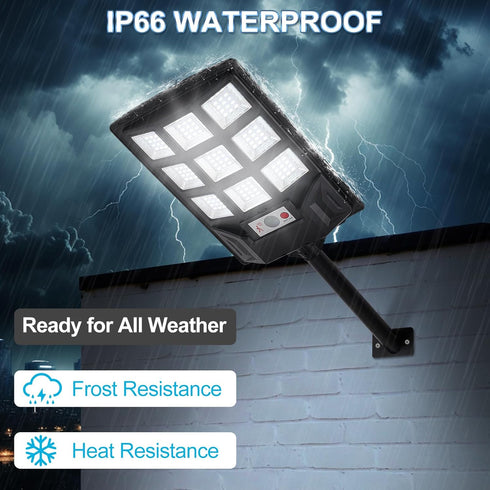 Outdoor,IP66 Remote,6500K FEIERYA Solar Lights Waterproof Solar Street Lights with Motion Sensor & Dusk to Dawn