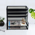 SETTFRFE Office Supplies Desk Organizer, Metal Desktop File Holder with 5-Tier Paper Tray, Black for Efficient Storage