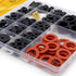 NBRINGO 160 (14 Pieces Hose Bib Washer & Faucet Washers Assorted Kit Sizes) - Includes Hose Gaskets, Flat & Beveled