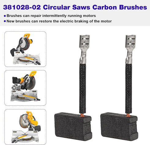 4Packs Carbon Brushes 381028-02 381028-08, Compatible with Dewalt Electric Power Tools DW368 Series