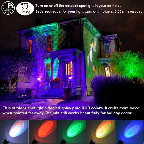 Lights,10w Control,Dimmable Outdoor Spot Lights Outdoor with US Plug and Remote Halloween Decor Christmas Lights