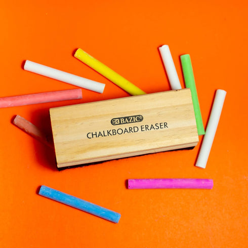 BAZIC 4-Pack Chalkboard Eraser | Wood Felt Cleaner for Blackboard & Whiteboard | Dustless Duster for Home & Office
