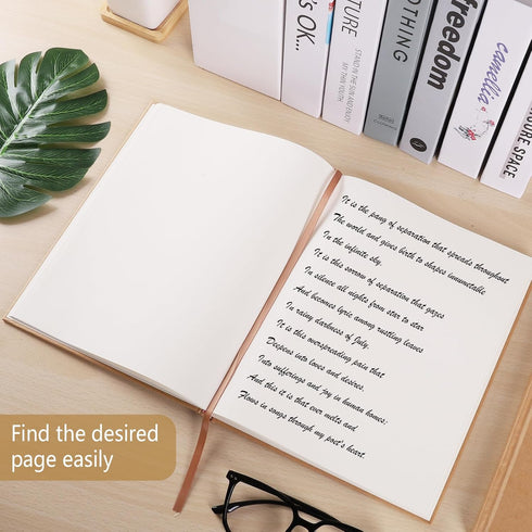 B5 Blank Notebook Journals, 7.6" x 10", 160 Pages, Unlined Kraft Hardcover Sketchbook for College