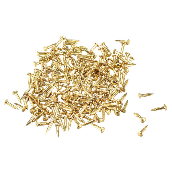 uxcell Small Tiny Nails, 1.2x6mm for Wooden DIY Decorative Pictures, Brass Tone, 200pcs