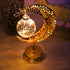 Taoushuleng Crescent Moon Table Light with Hanging Star Ramadan Decorative Lamp Battery Operated Suitable for Home