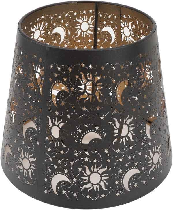 Gsycle Hollow Metal Lampshade, E26 E27 Clamp-On Lamp Shade with Sun Moon Stars