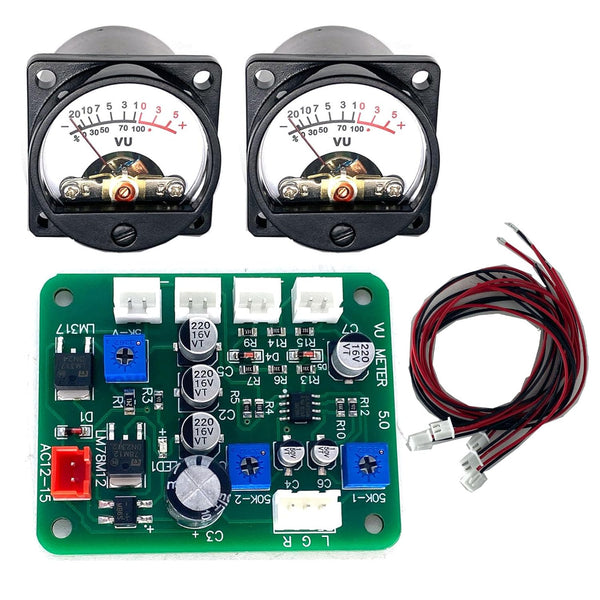 Cywhrvzsf 2PCS 35mm VU Meter Stereo Audio Level Indicator Audio Meter Backlight Adjustable