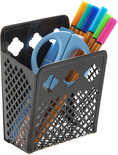 Magnetic Pen Holder, Mesh Metal Strong Magnet Dry Erase Marker Holder, Small Items Basket for Refrigerator, Whiteboard,