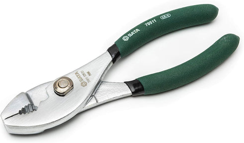 SATA 6-Inch Slip-Joint Pliers, Chrome Vanadium Steel Body with Green Handles